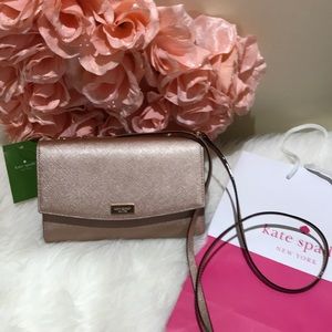 Kate Spade ♠️ rose gold leather Crossbody nwt